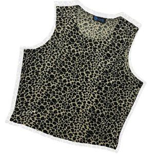 VINTAGE VELVET LEOPARD CROP TOP